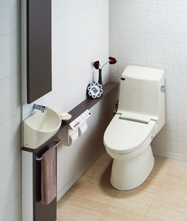 鹿児島のトイレリフォーム シャワートイレ一体型便器 ベーシアＶＸシャワートイレ